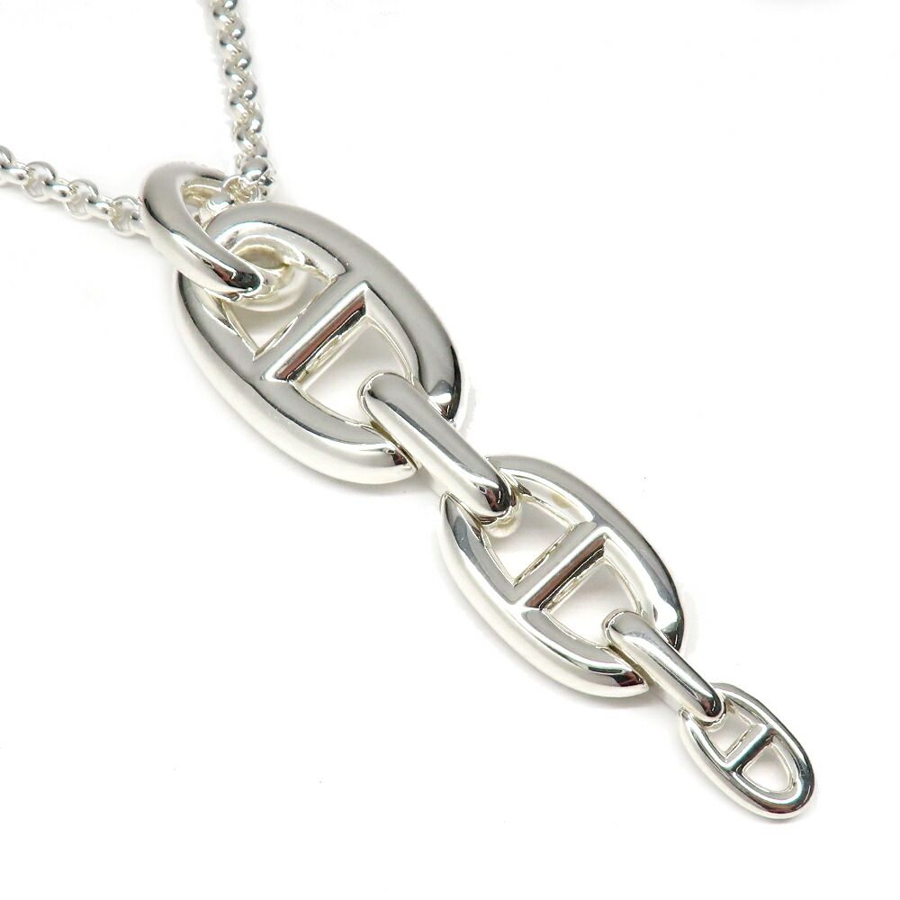 Hermes Necklace Chaine D'ancre Enchainee GM Silver — view 2