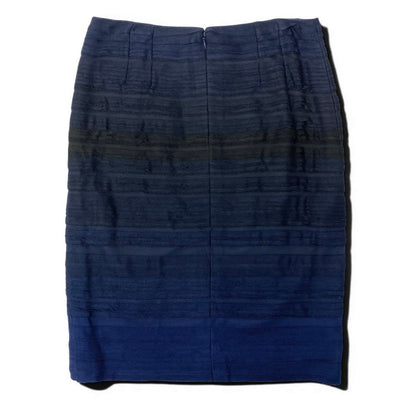Chanel Knit Tight Skirt Gradient Quilted Bag Motif Plate 38 Sizes Navy 100% — view 2