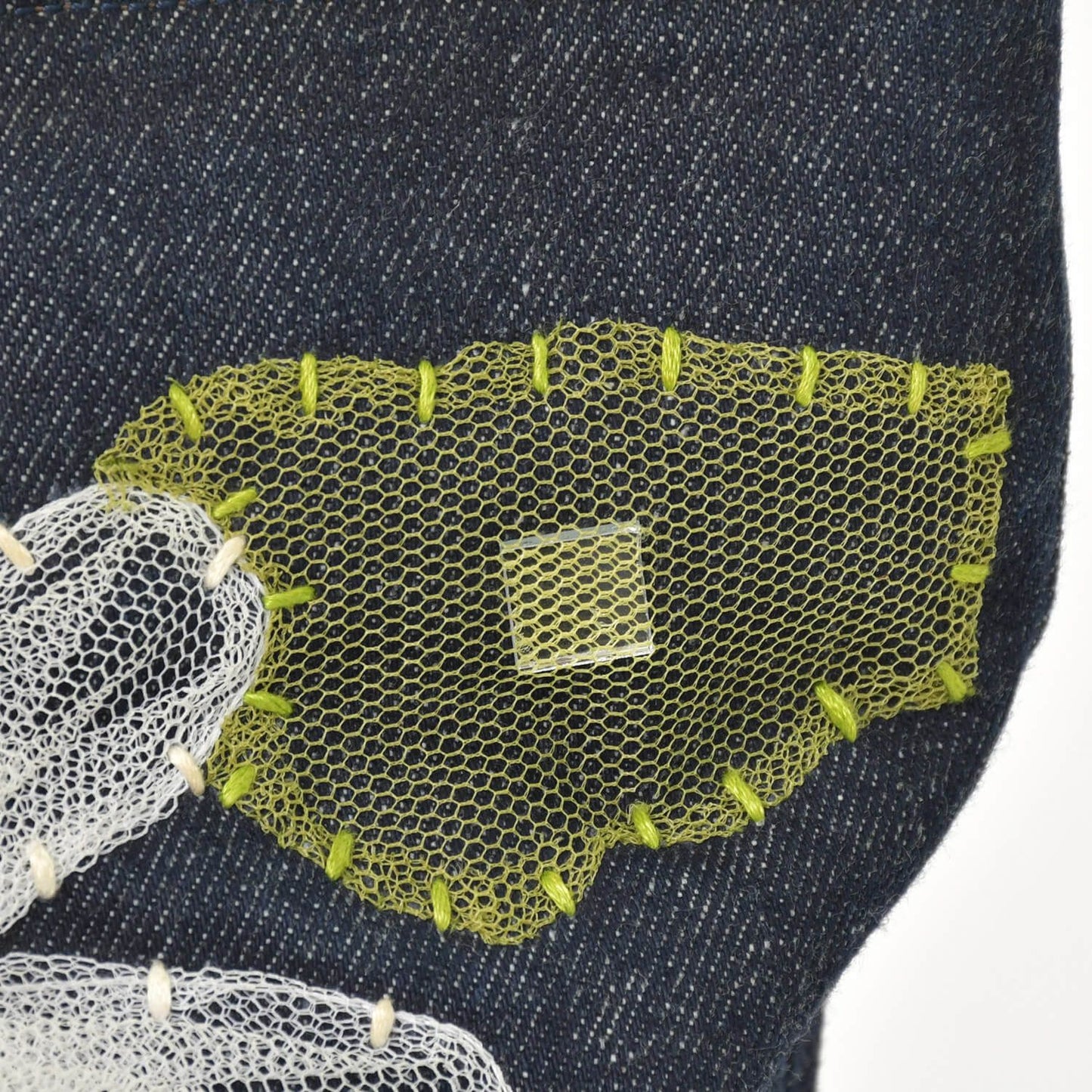 Fendi Handbag Denim Flower Applique Navy — view 5