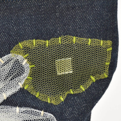 Fendi Handbag Denim Flower Applique Navy — view 5