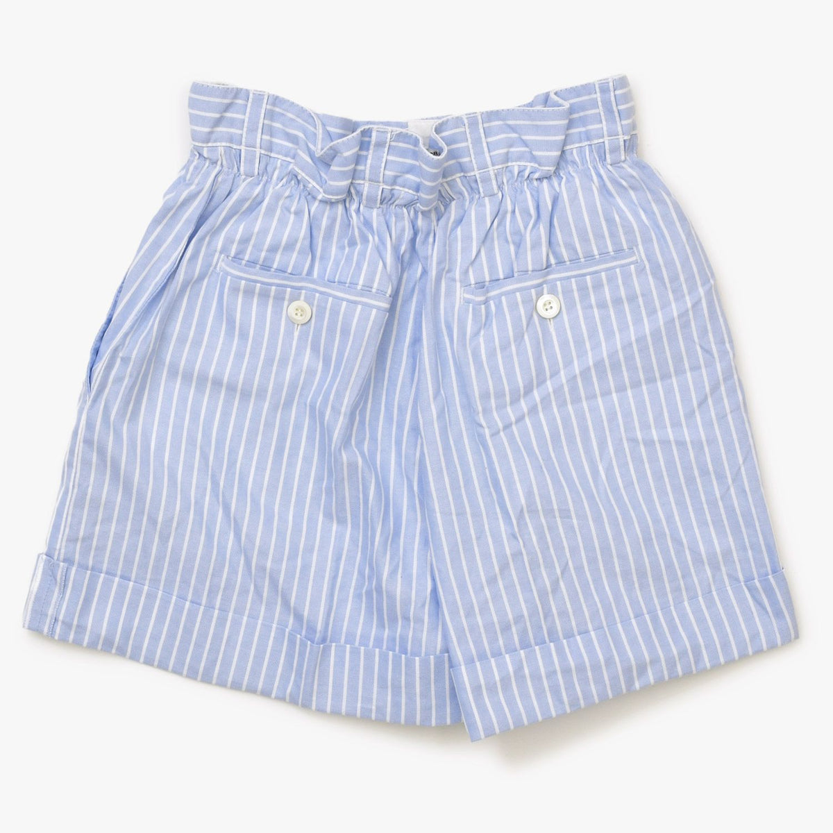 Miu Miu Shorts Striped Logo Patch Blue — view 2