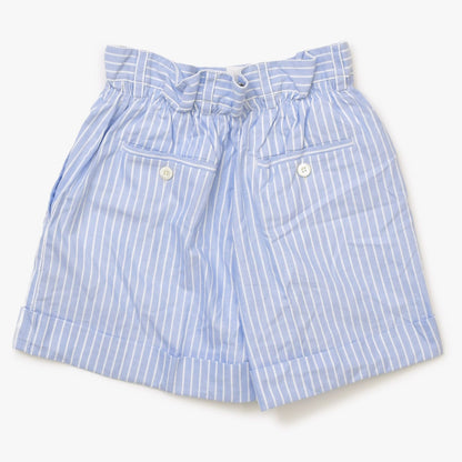 Miu Miu Shorts Striped Logo Patch Blue — view 2