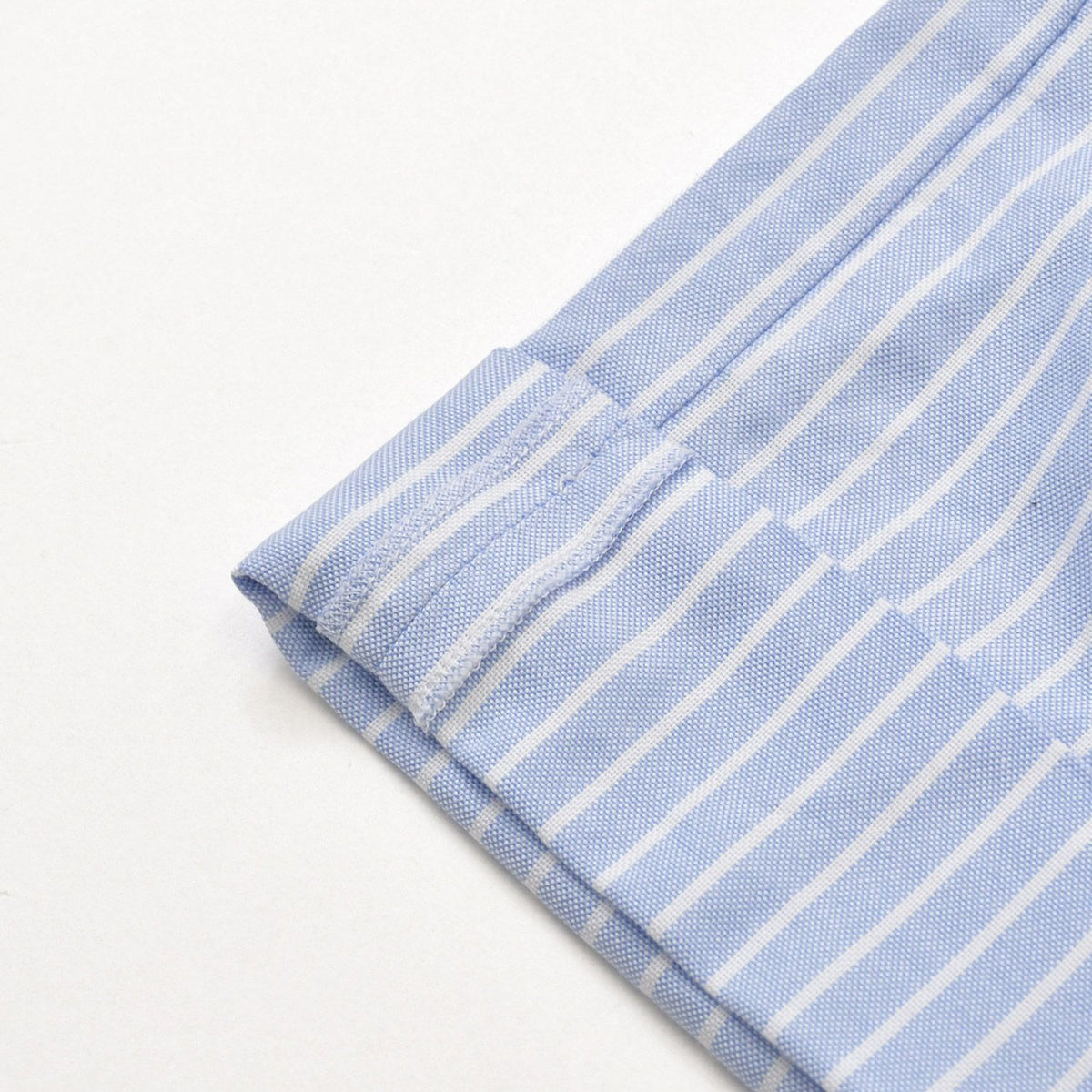 Miu Miu Shorts Striped Logo Patch Blue — view 7