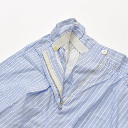 Miu Miu Shorts Striped Logo Patch Blue — view 4