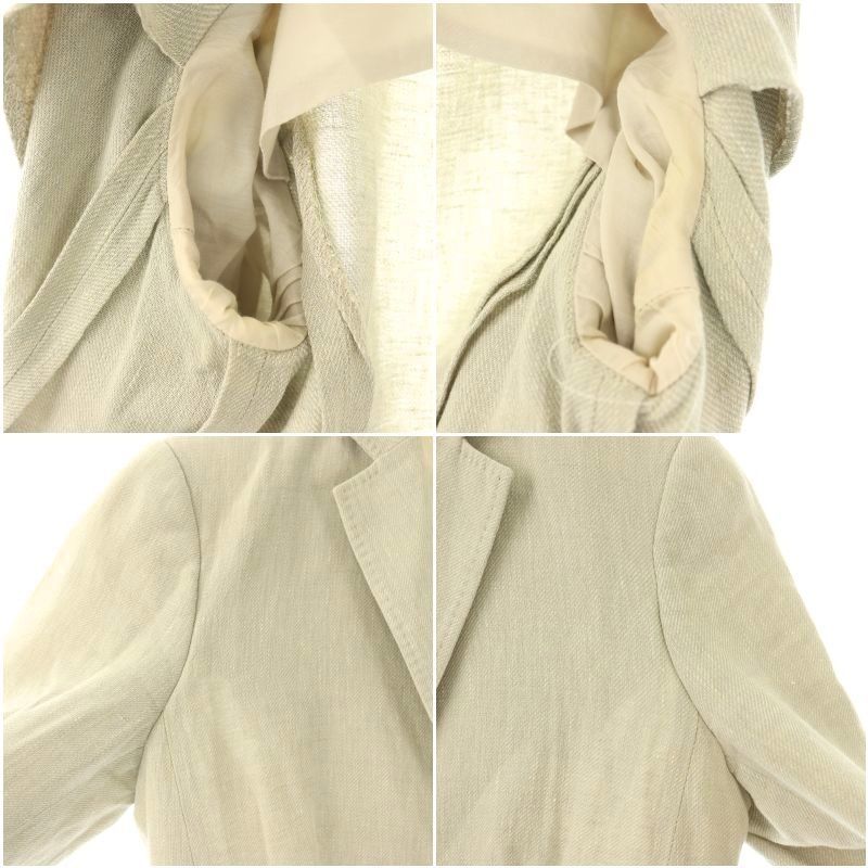 Max Mara Jacket T-Shirt 3/4 Sleeve Linen 38 Beige — view 6