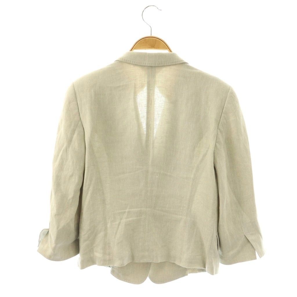 Max Mara Jacket T-Shirt 3/4 Sleeve Linen 38 Beige — view 2