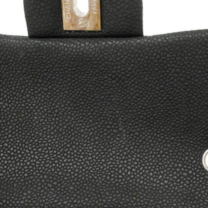 Chanel Shoulder Bag Mini Quilted Caviar Leather Black Silver — view 8