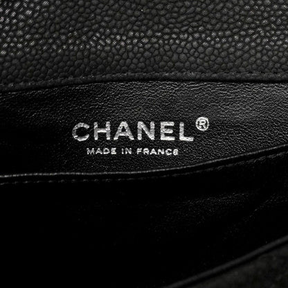 Chanel Shoulder Bag Mini Quilted Caviar Leather Black Silver — view 5