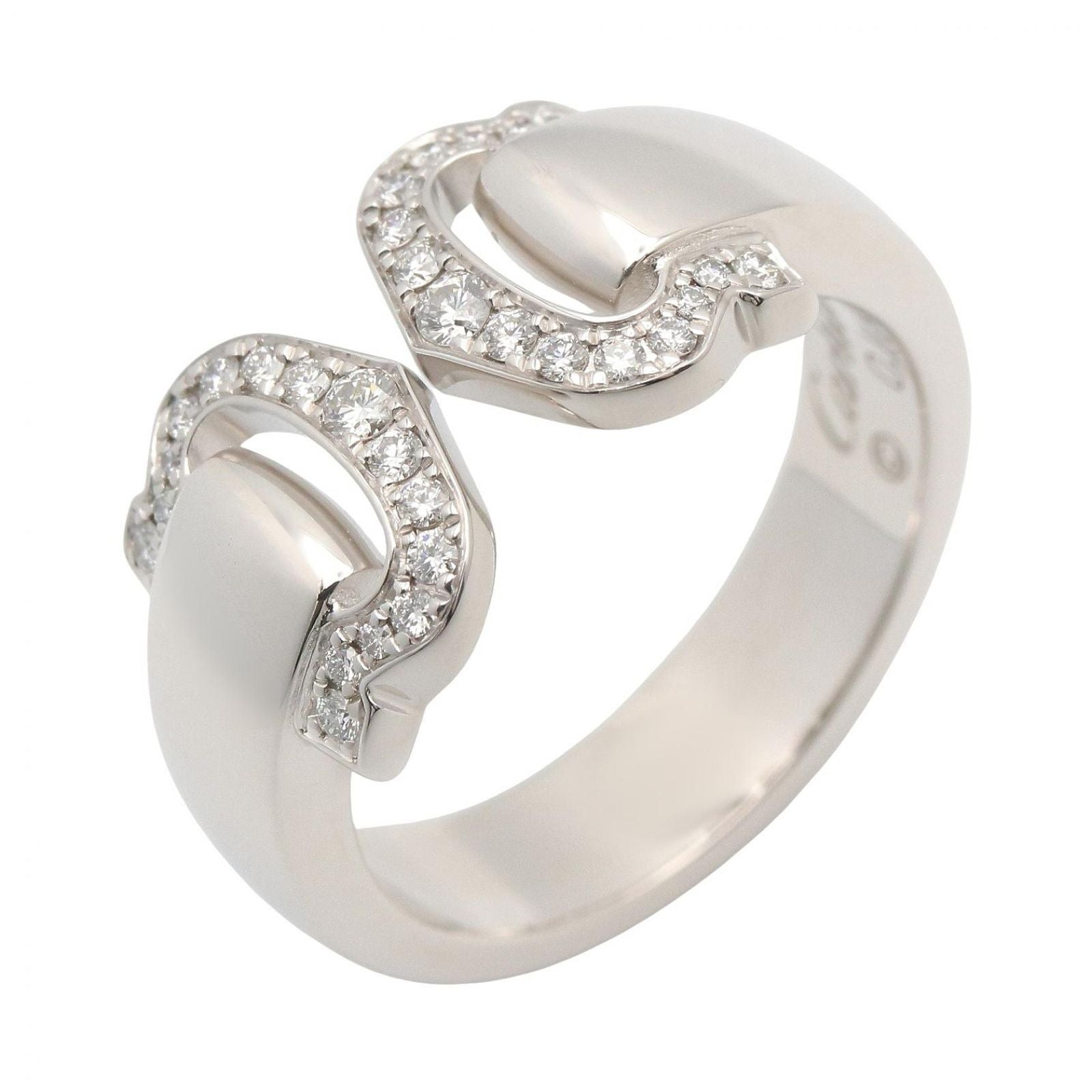 Cartier Ring 2C Boucles Diamond 18k White Gold