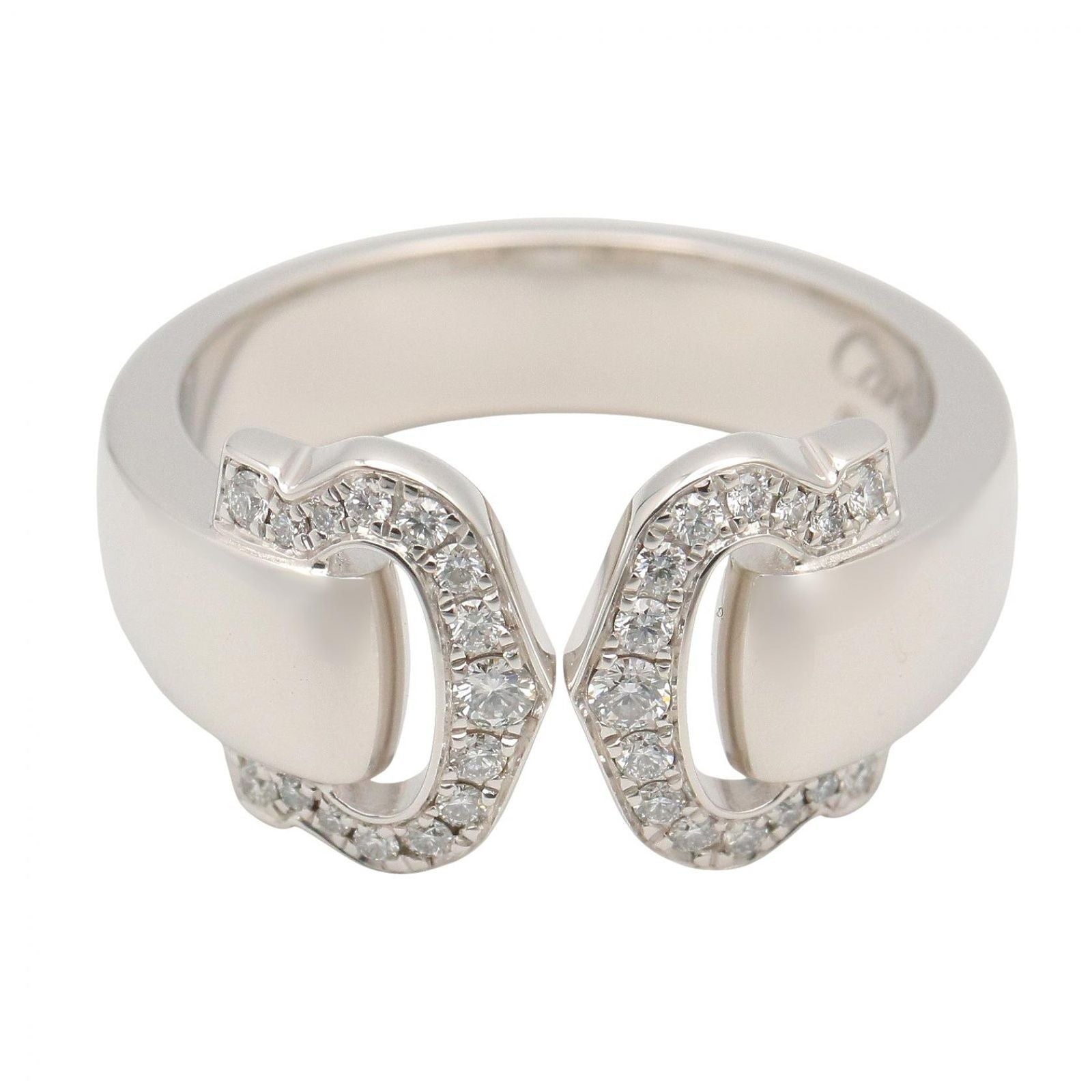 Cartier Ring 2C Boucles Diamond 18k White Gold — view 2