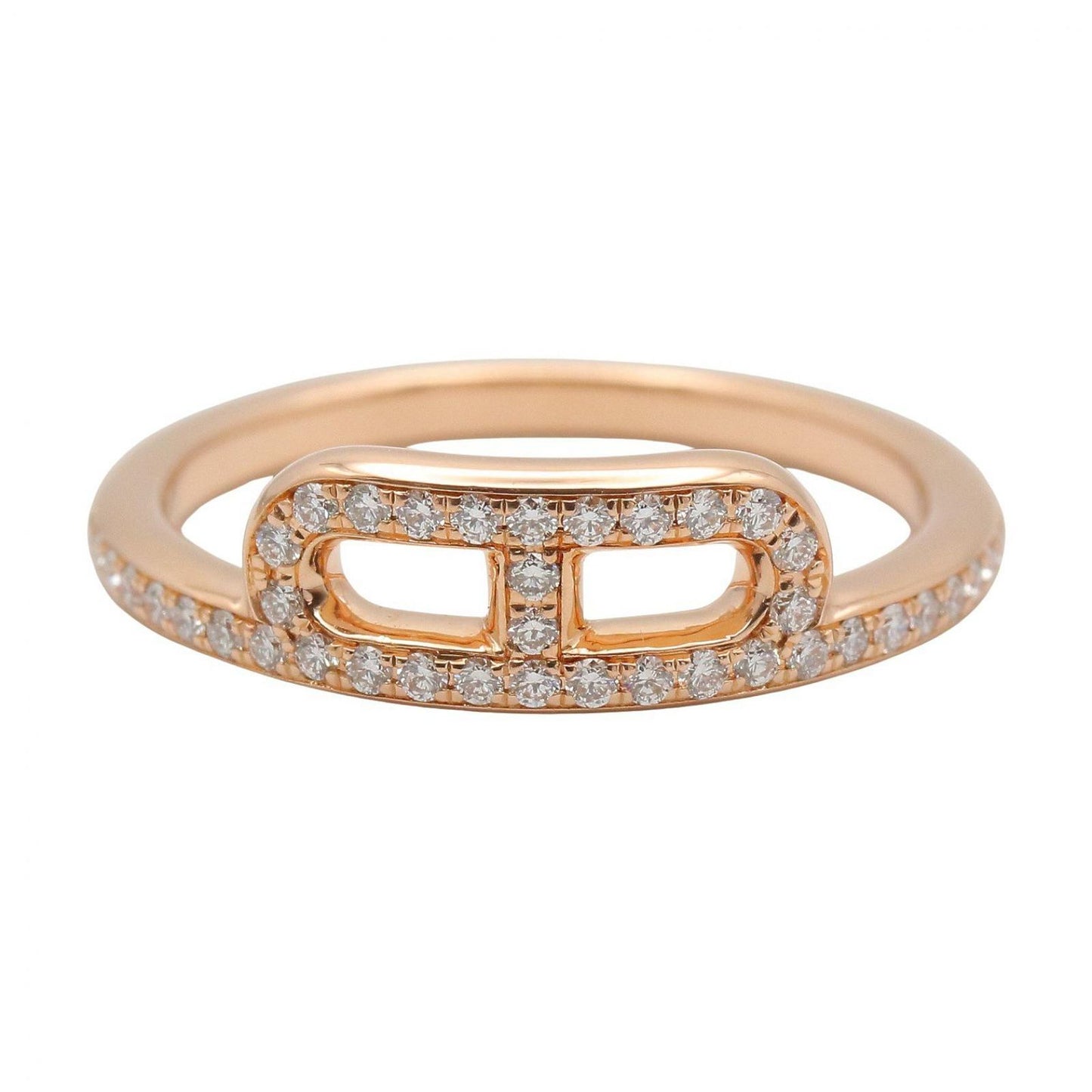 Hermes Ring Link Diamond 18k Pink Gold — view 2