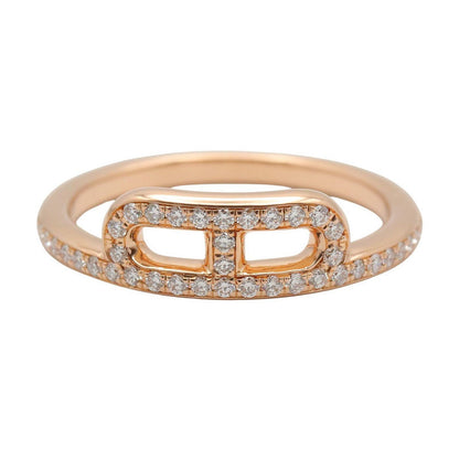 Hermes Ring Link Diamond 18k Pink Gold — view 2