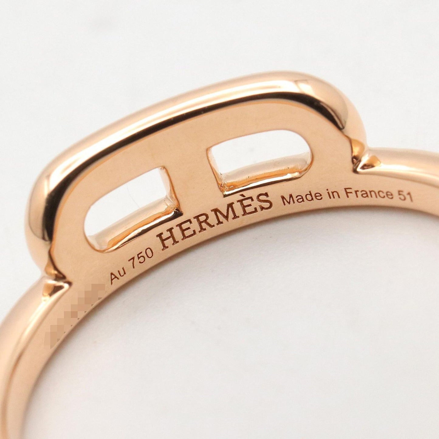 Hermes Ring Link Diamond 18k Pink Gold — view 4