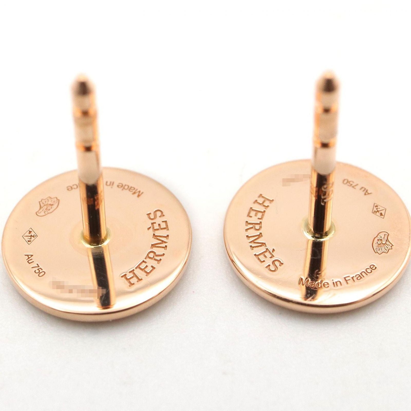 Hermes Earrings Exlibris TPM 18k Pink Gold — view 4
