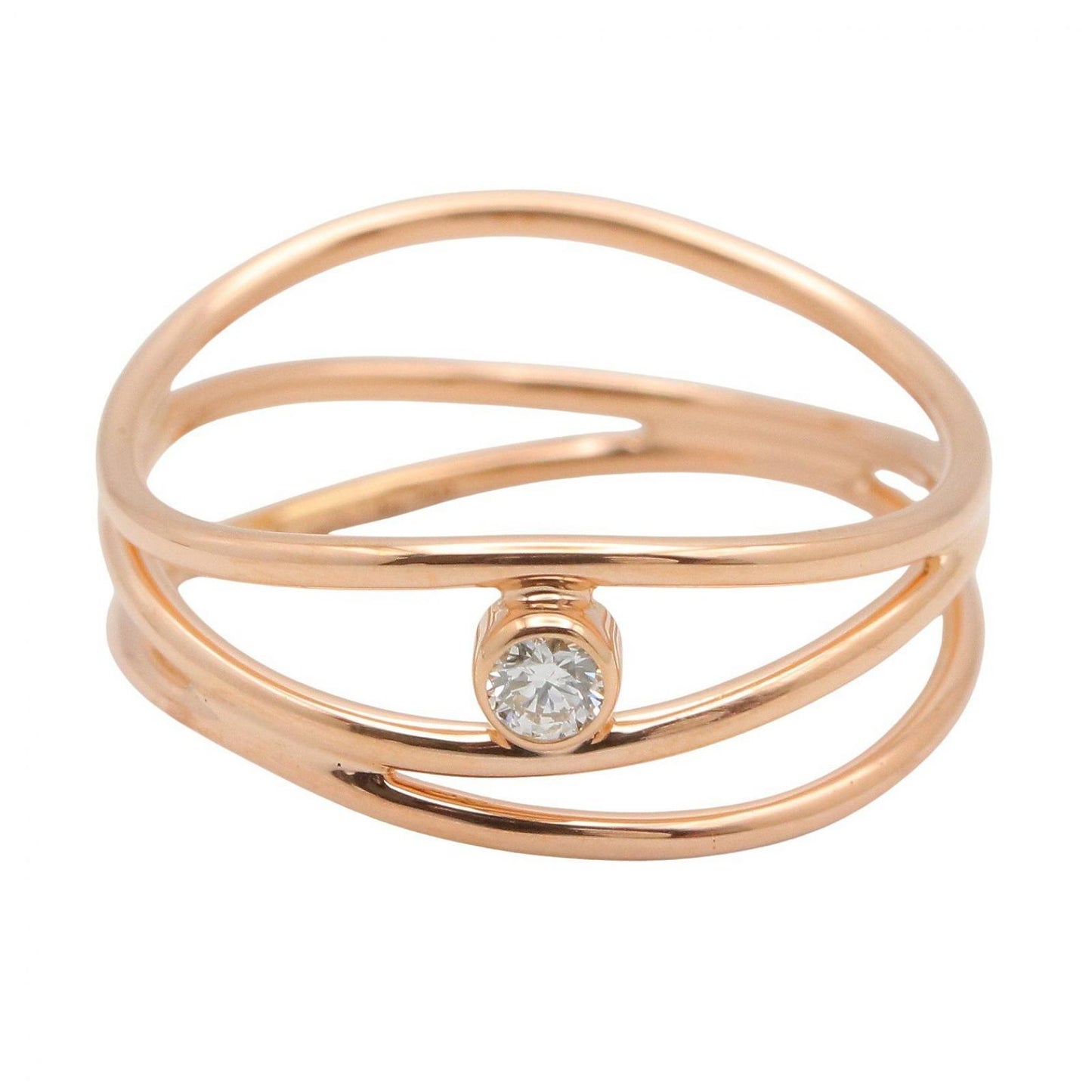 Tiffany & Co Ring Wave Diamond 18k Pink Gold — view 2