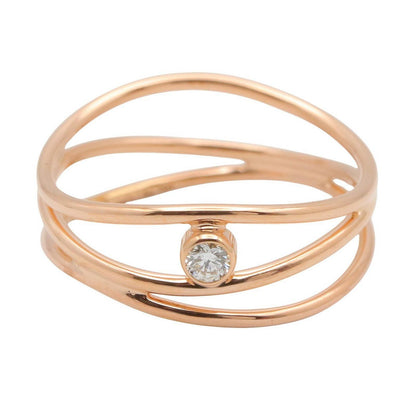 Tiffany & Co Ring Wave Diamond 18k Pink Gold — view 2
