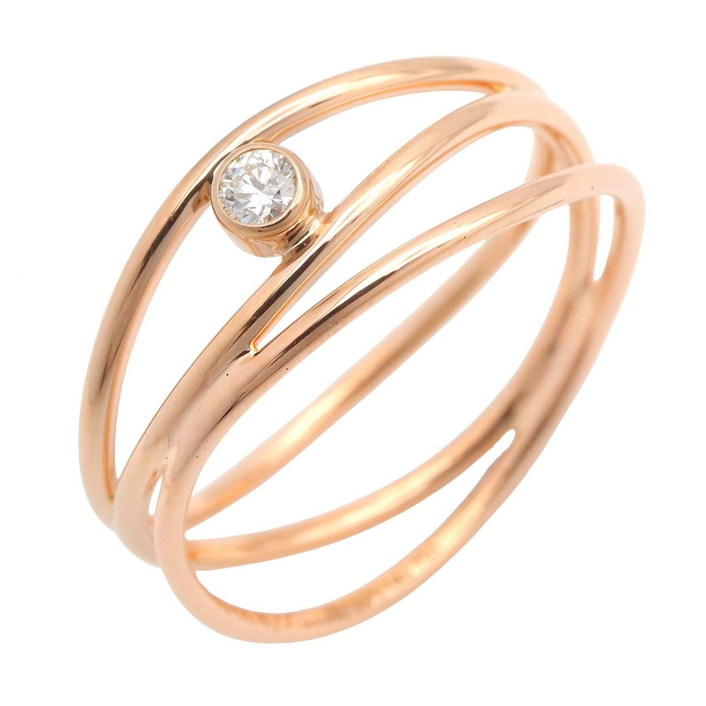 Tiffany & Co Ring Wave Diamond 18k Pink Gold