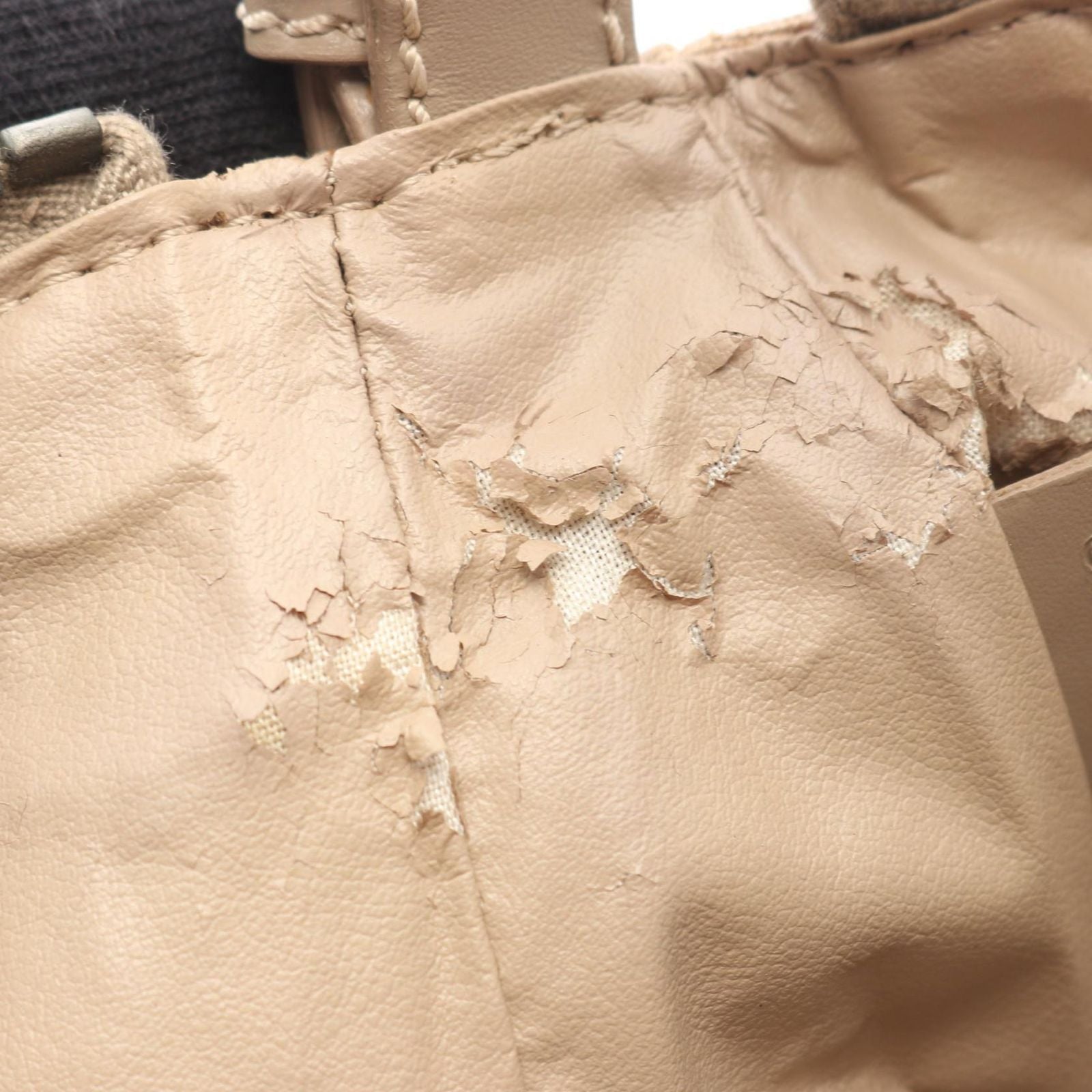 Fendi Handbag Zucchino Beige Canvas Leather Pouch — view 5