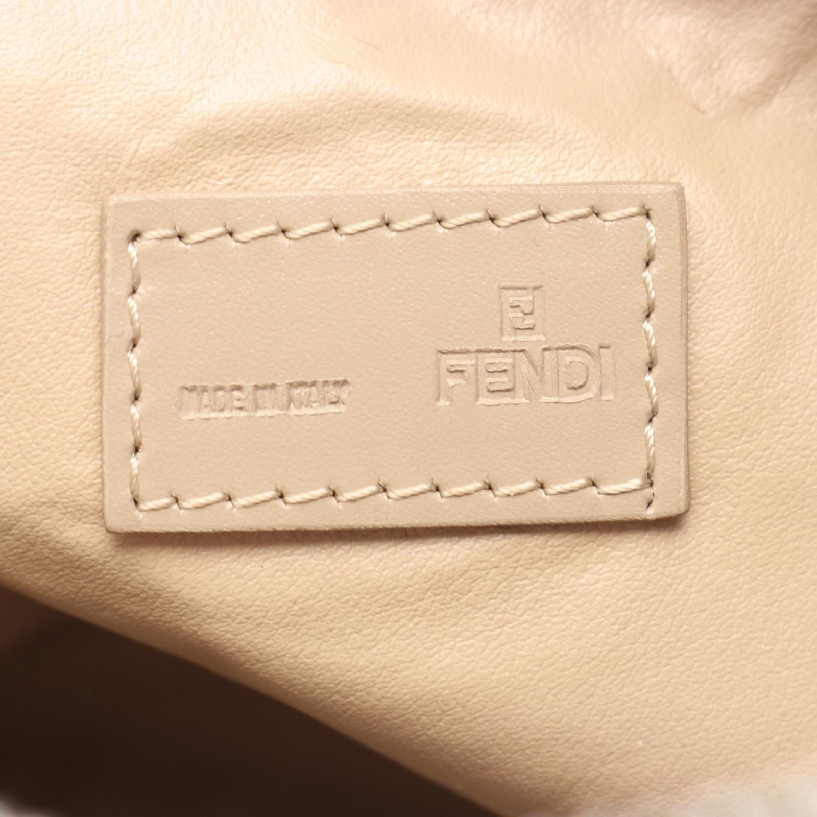Fendi Handbag Zucchino Beige Canvas Leather Pouch — view 4