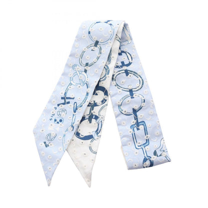 Hermes Scarf Twill RE Boucles Broderie Anglaise Ribbon Silk