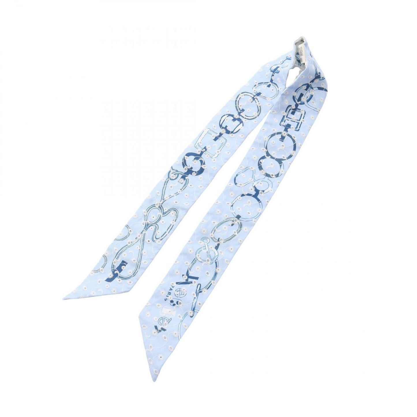 Hermes Scarf Twill RE Boucles Broderie Anglaise Ribbon Silk — view 2