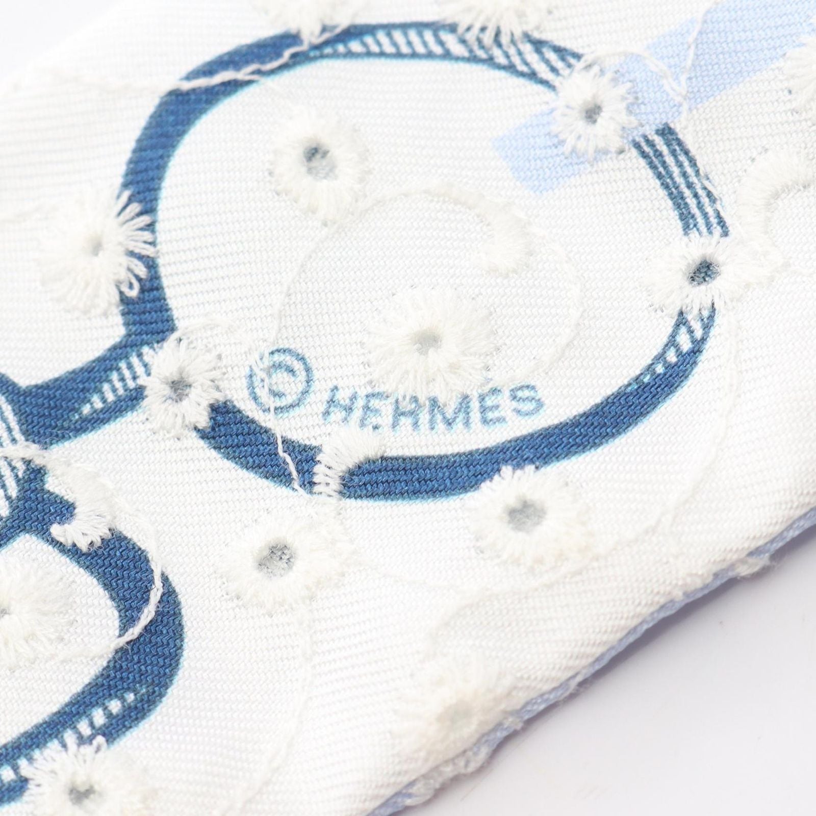 Hermes Scarf Twill RE Boucles Broderie Anglaise Ribbon Silk — view 4