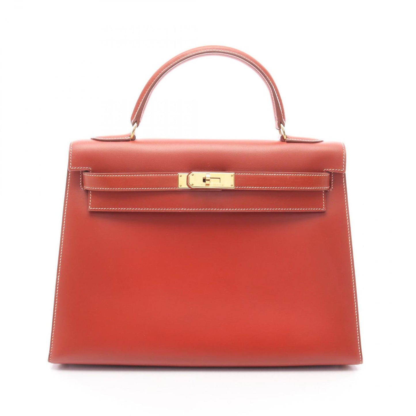 Hermes Handbag Kelly 32 Sellier 2-Way Brick Calf