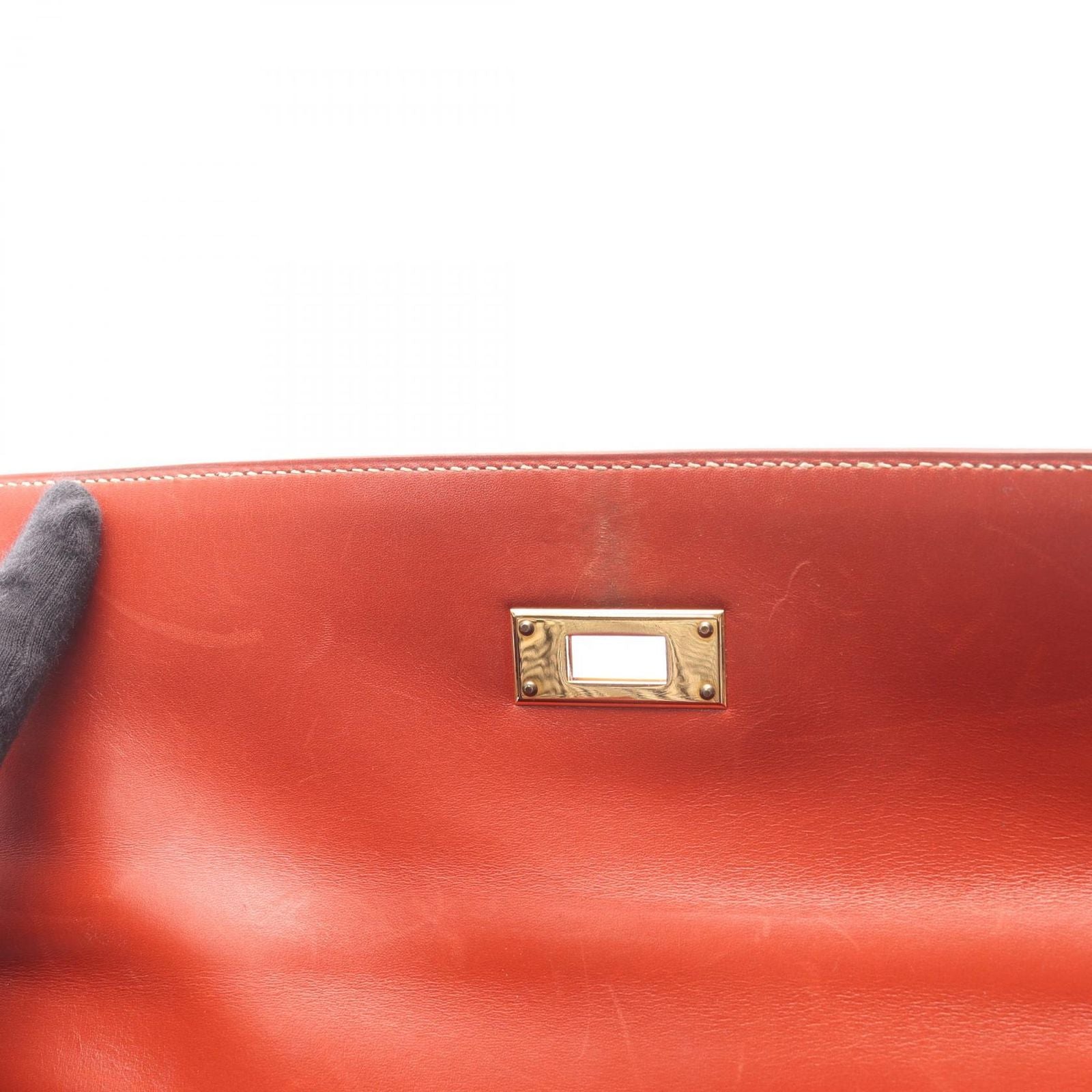 Hermes Handbag Kelly 32 Sellier 2-Way Brick Calf — view 7