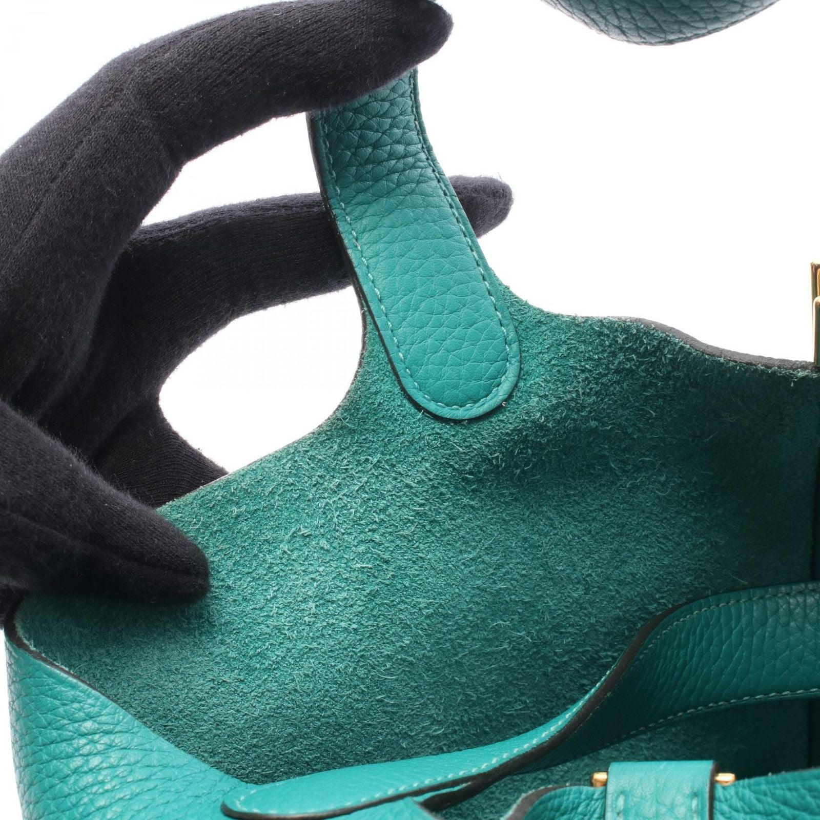 Hermes Handbag Picotin Lock PM Vert Verone Leather — view 7