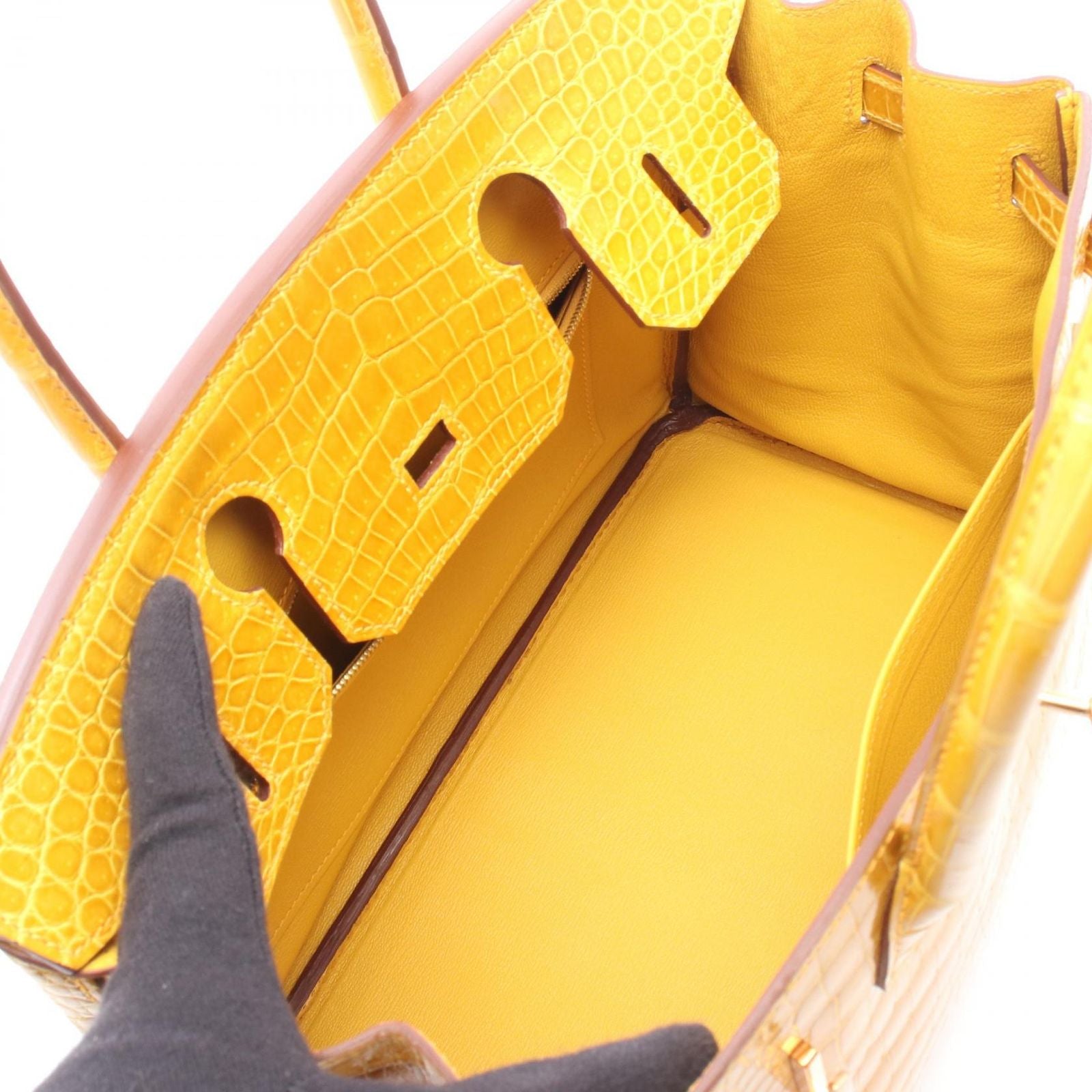 Hermes Handbag Birkin 30 Joan Ambre Exotic Cles the — view 3