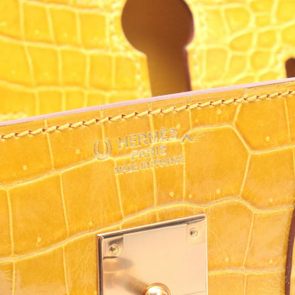 Hermes Handbag Birkin 30 Joan Ambre Exotic Cles the — view 4