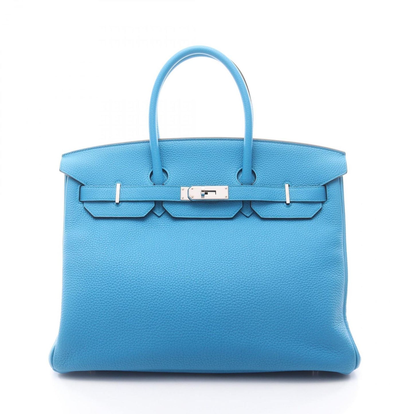 Hermes Handbag Birkin 35 Blue Zanzibar Malachite Leather
