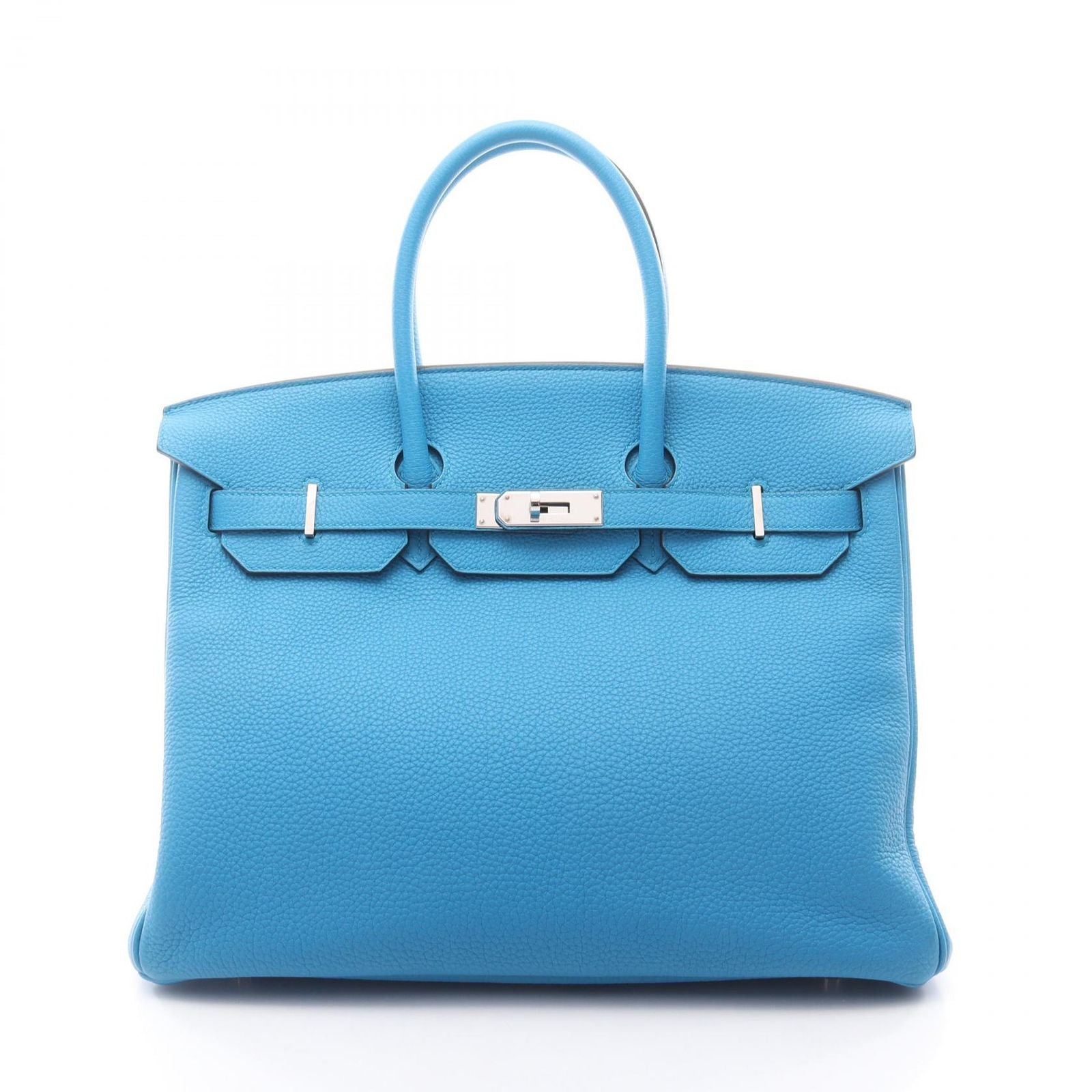 Hermes Handbag Birkin 35 Blue Zanzibar Malachite Leather