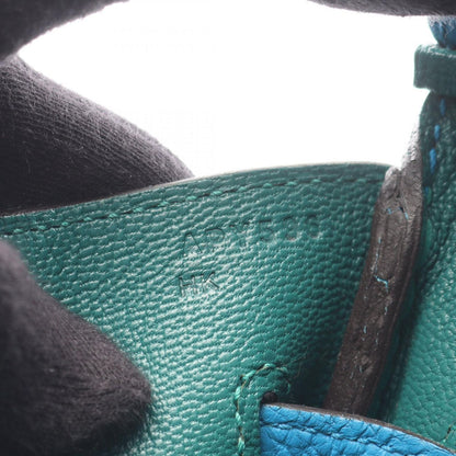 Hermes Handbag Birkin 35 Blue Zanzibar Malachite Leather — view 5
