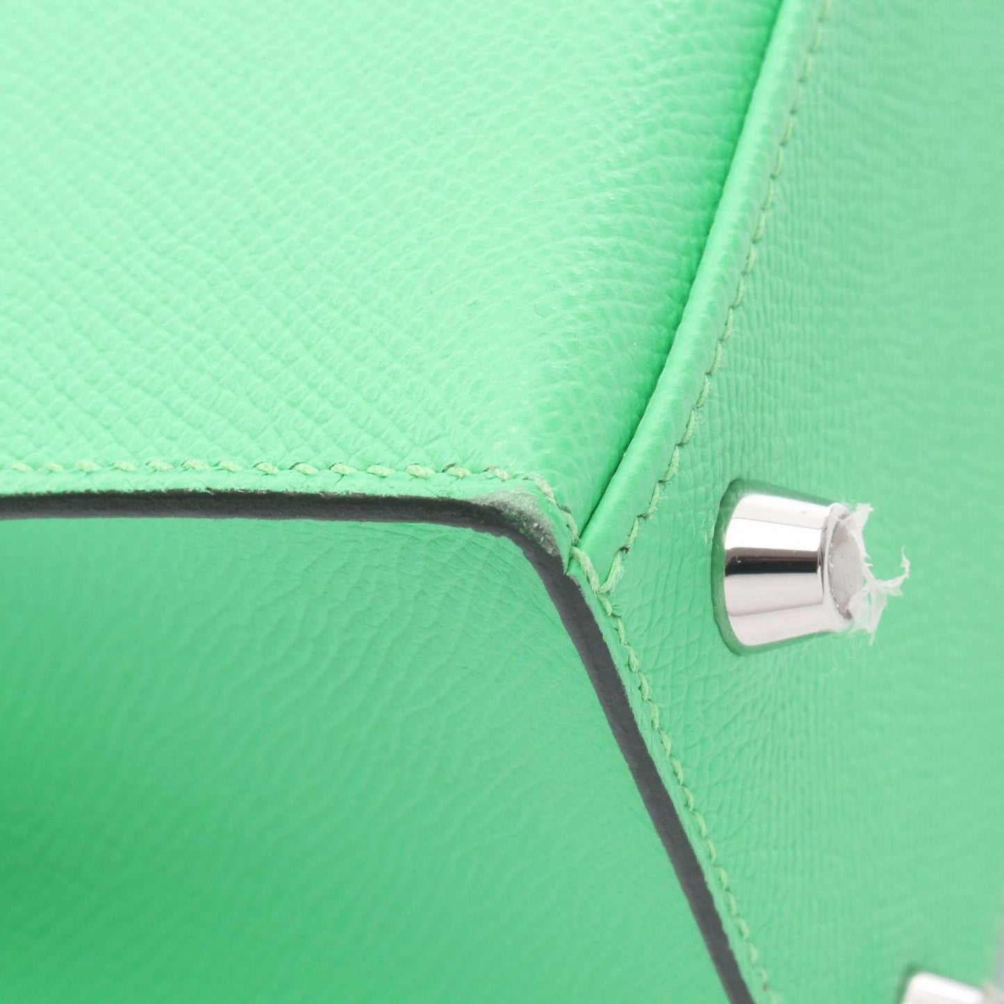 Hermes Handbag Kelly 25 Sellier 2-Way Vert Comic Leather Calf — view 9