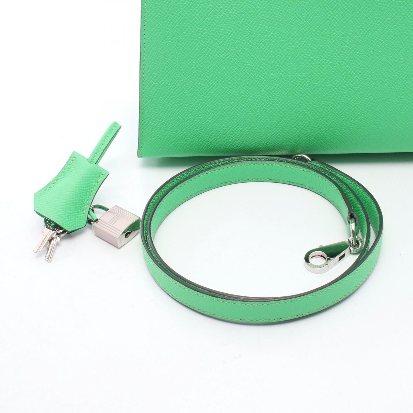 Hermes Handbag Kelly 25 Sellier 2-Way Vert Comic Leather Calf — view 6