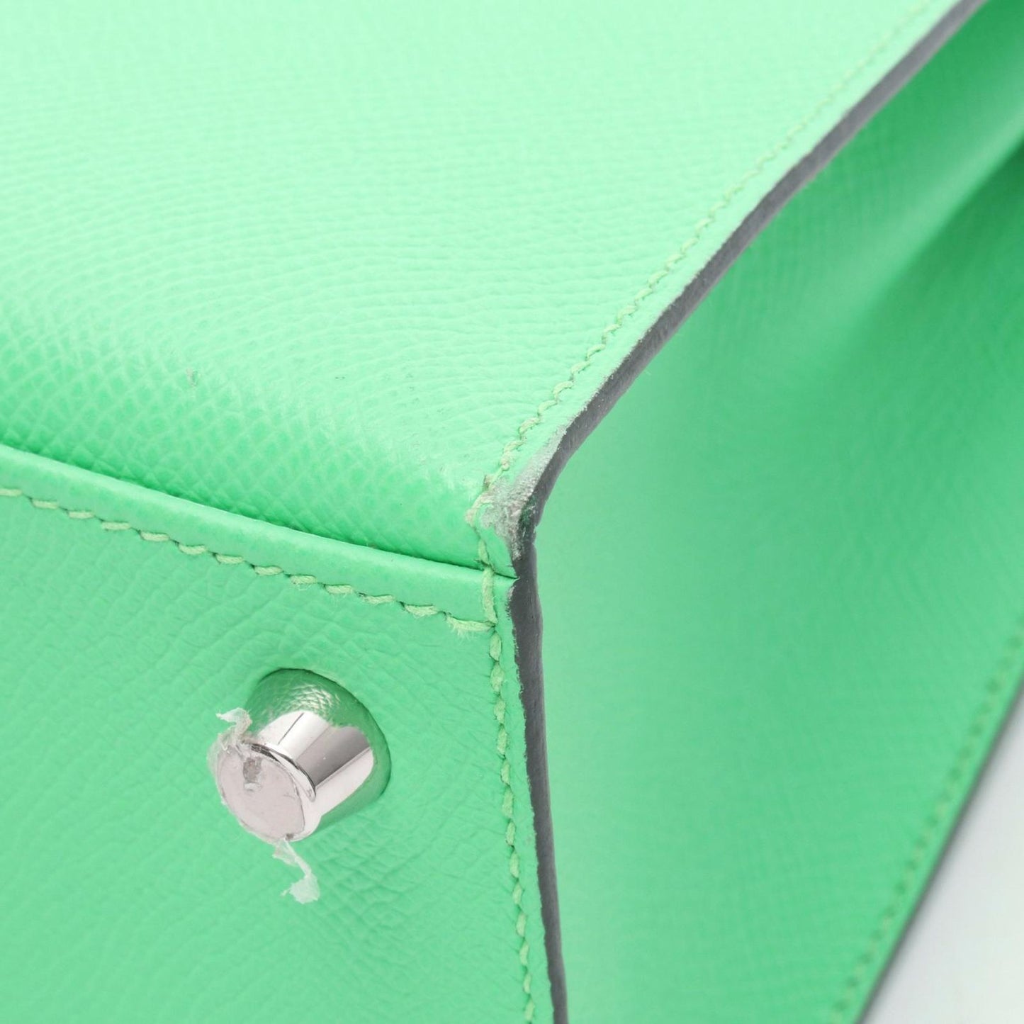 Hermes Handbag Kelly 25 Sellier 2-Way Vert Comic Leather Calf — view 7