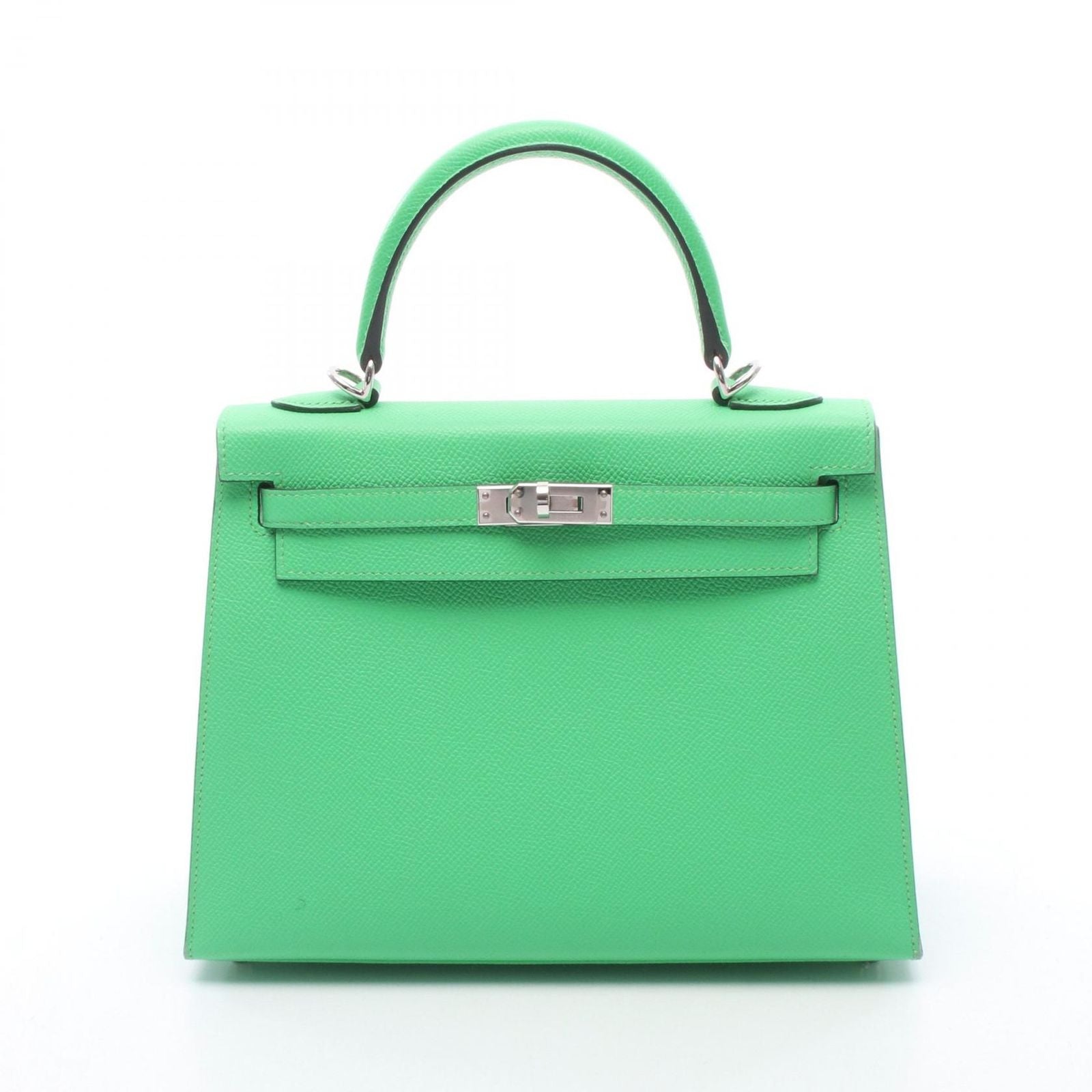 Hermes Handbag Kelly 25 Sellier 2-Way Vert Comic Leather Calf