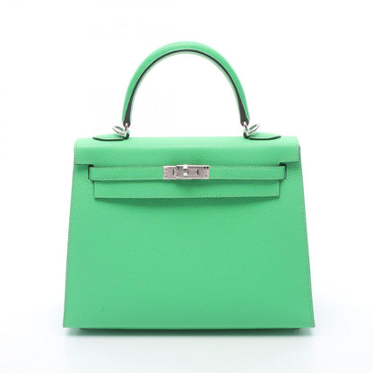 Hermes Handbag Kelly 25 Sellier 2-Way Vert Comic Leather Calf