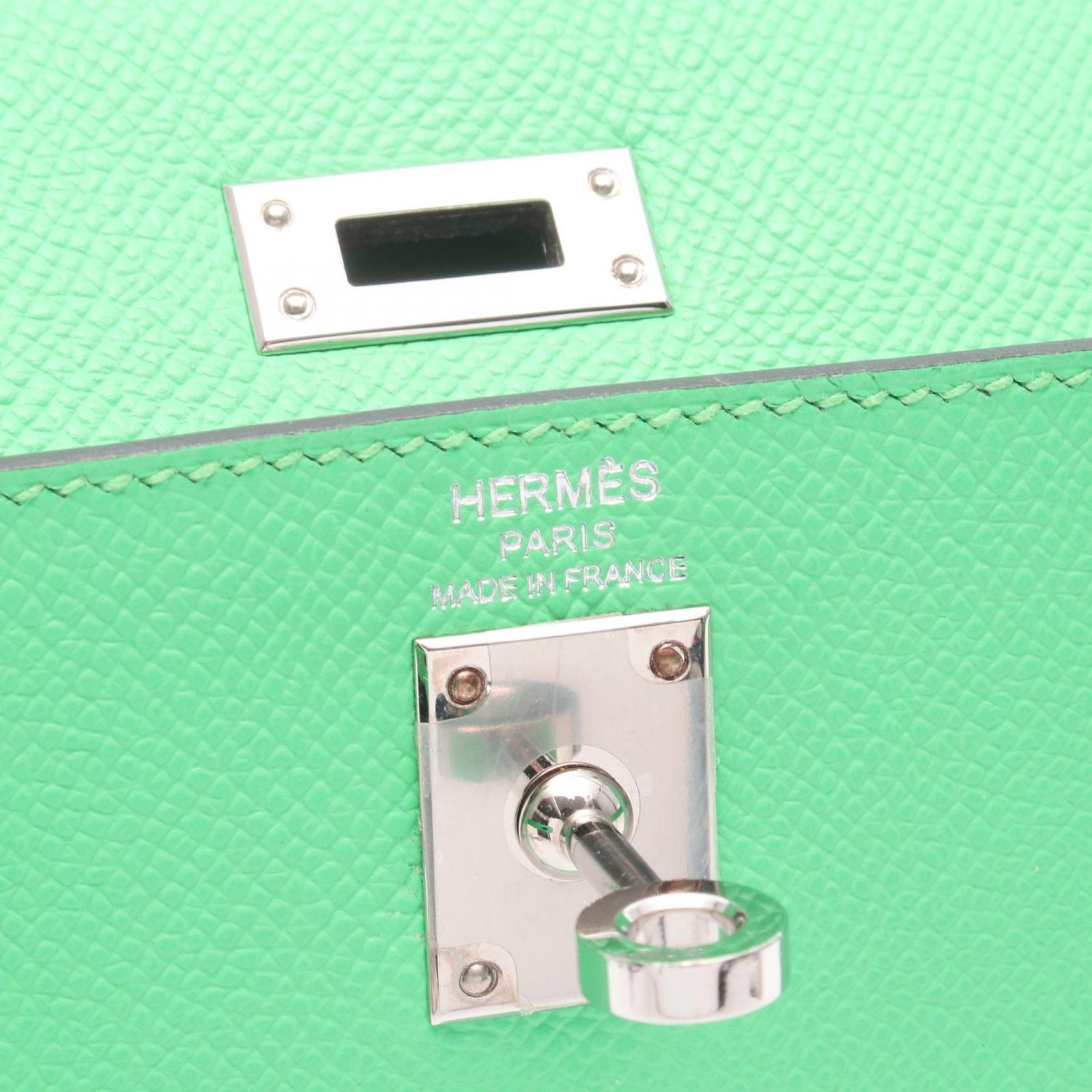 Hermes Handbag Kelly 25 Sellier 2-Way Vert Comic Leather Calf — view 4