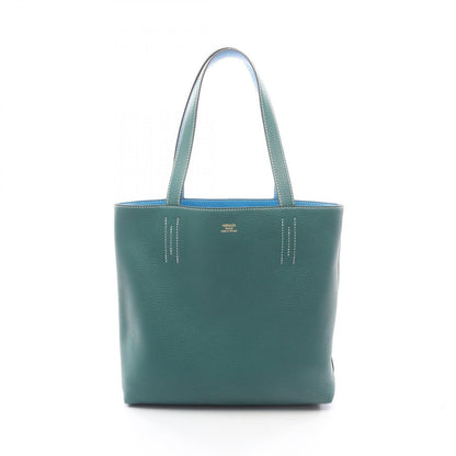 Hermes Tote Double Sens 36 Blue Zanzibar Malachite Leather — view 6