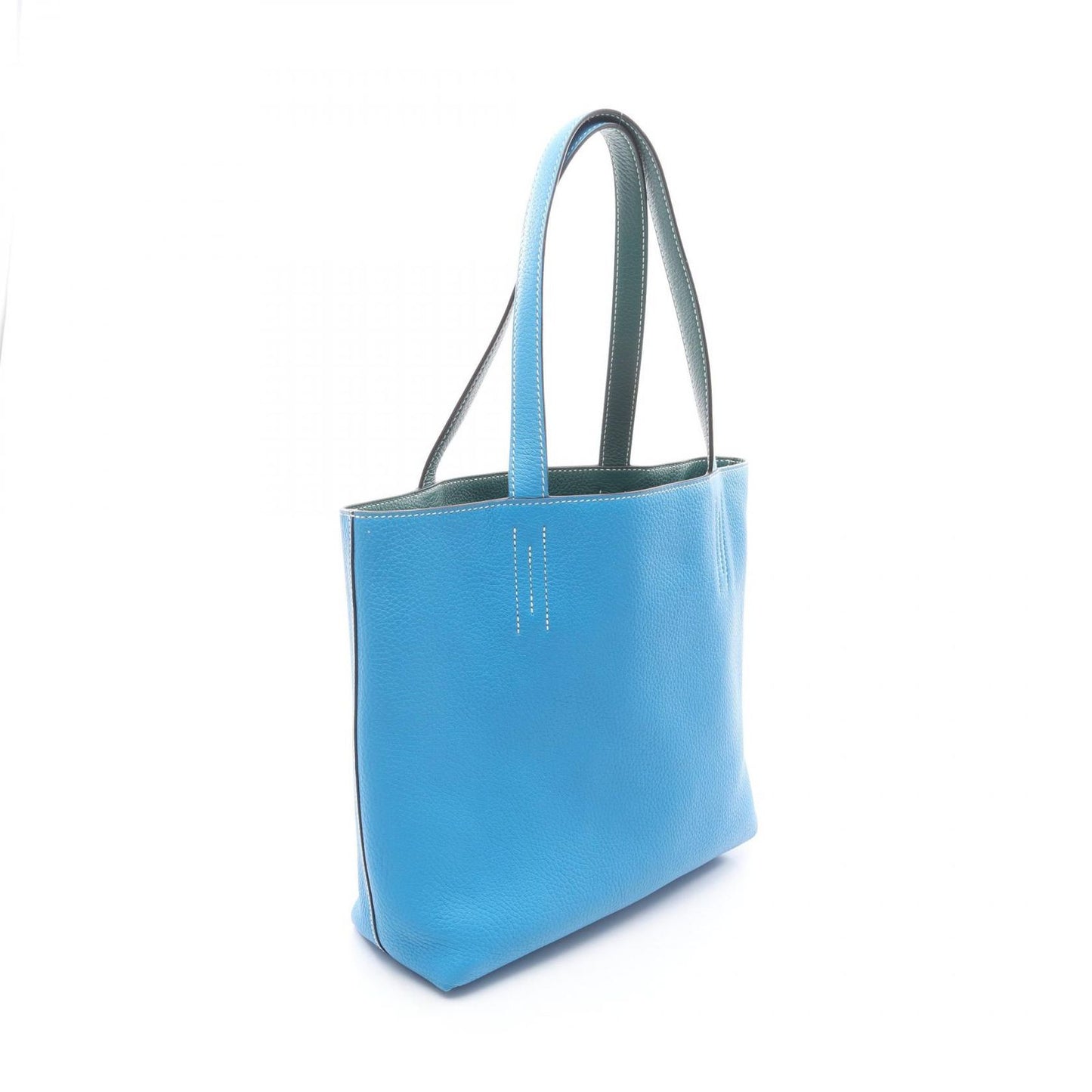 Hermes Tote Double Sens 36 Blue Zanzibar Malachite Leather — view 2