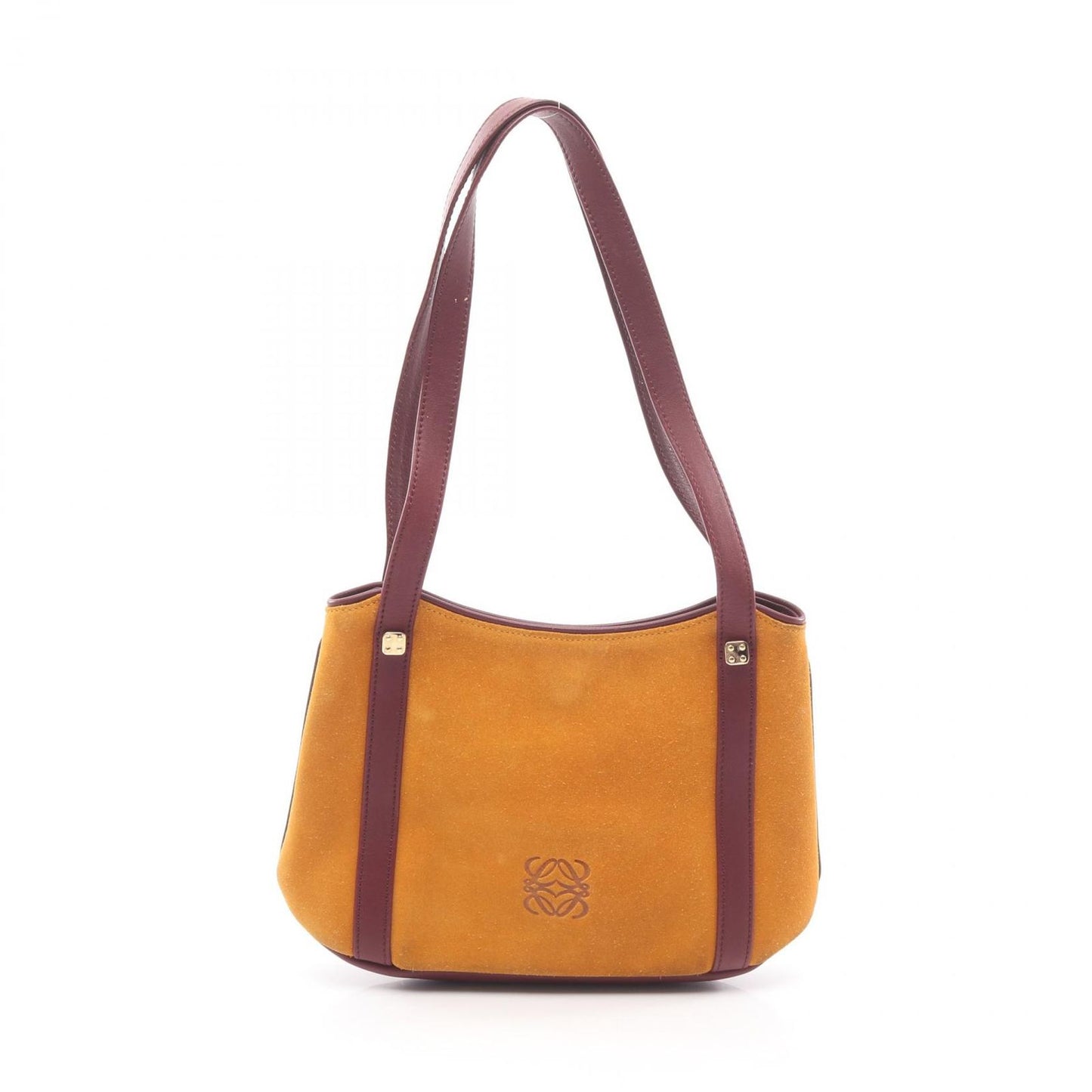 Loewe Tote Anagram Yellow Bordeaux Suede Leather Mini