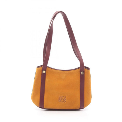 Loewe Tote Anagram Yellow Bordeaux Suede Leather Mini