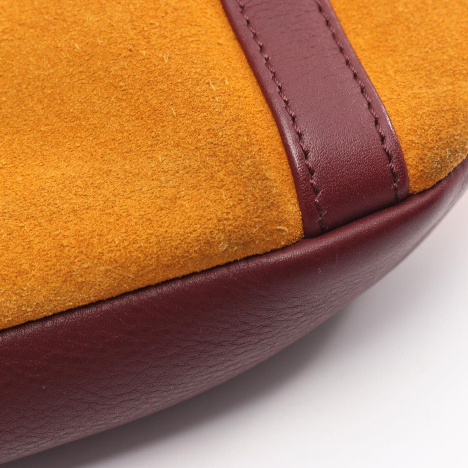 Loewe Tote Anagram Yellow Bordeaux Suede Leather Mini — view 6