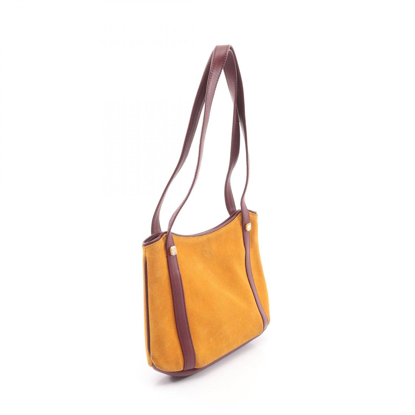 Loewe Tote Anagram Yellow Bordeaux Suede Leather Mini — view 2