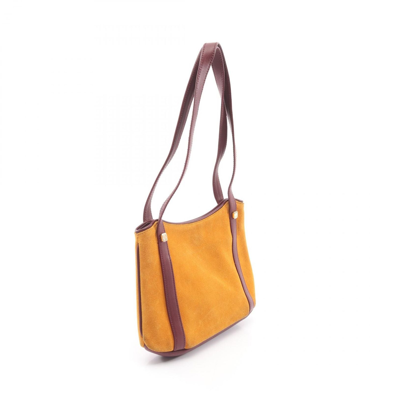 Loewe Tote Anagram Yellow Bordeaux Suede Leather Mini — view 2