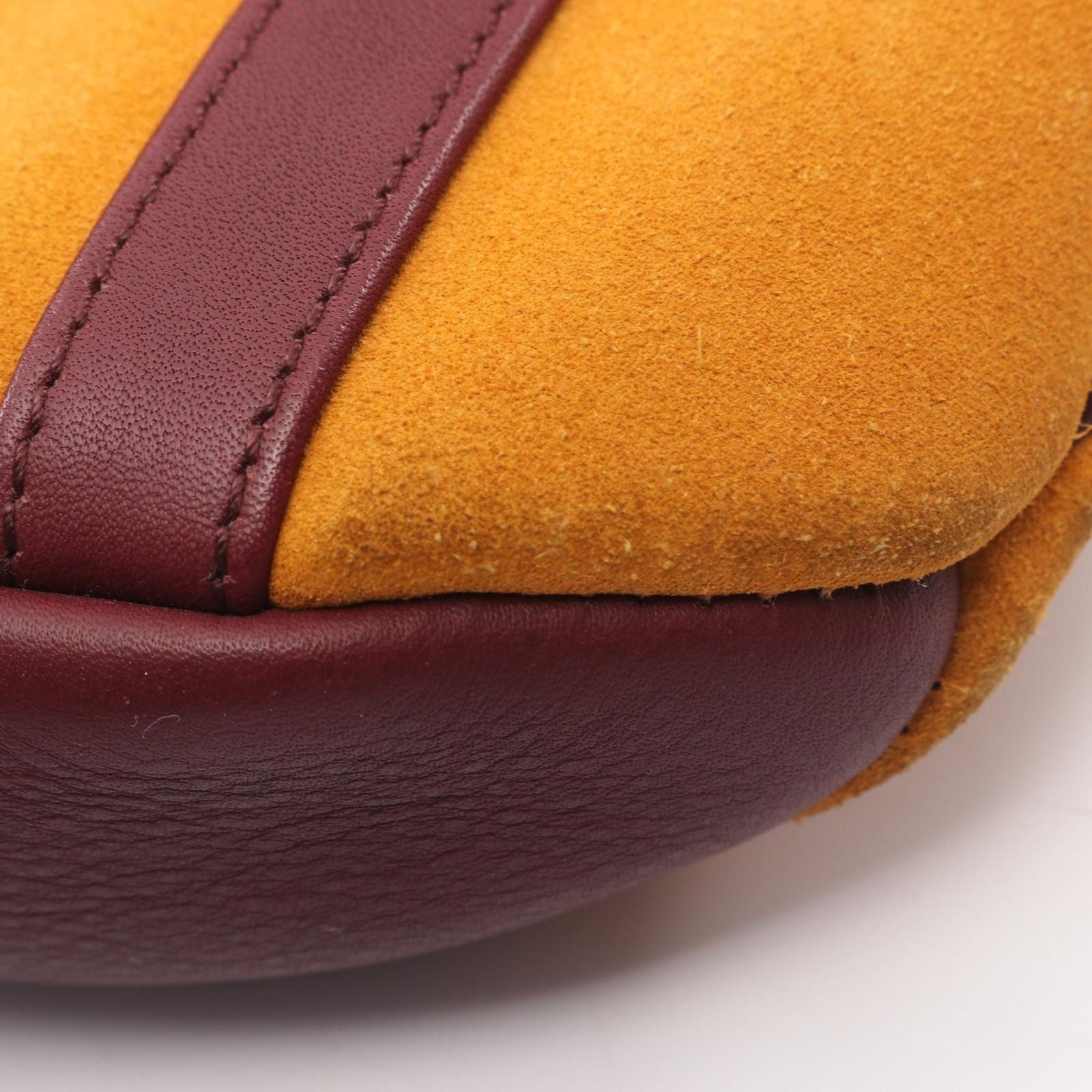 Loewe Tote Anagram Yellow Bordeaux Suede Leather Mini — view 5