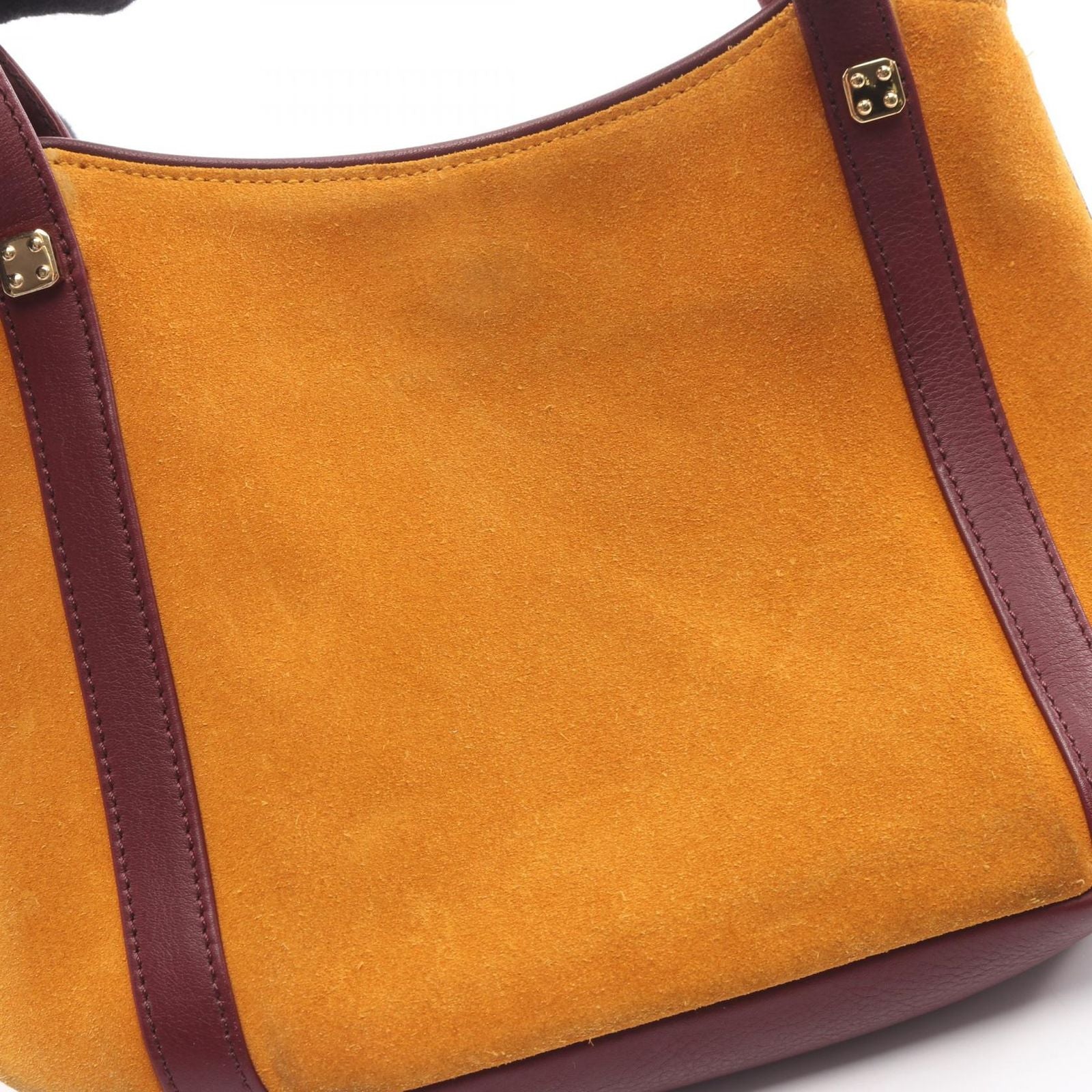 Loewe Tote Anagram Yellow Bordeaux Suede Leather Mini — view 9