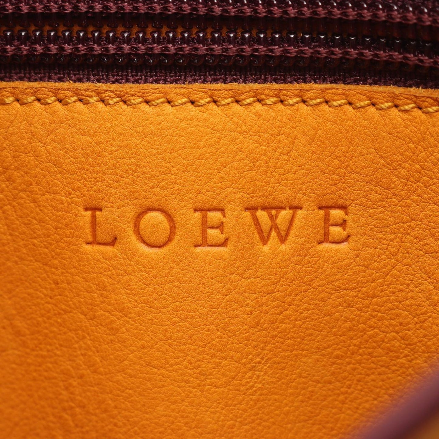 Loewe Tote Anagram Yellow Bordeaux Suede Leather Mini — view 4